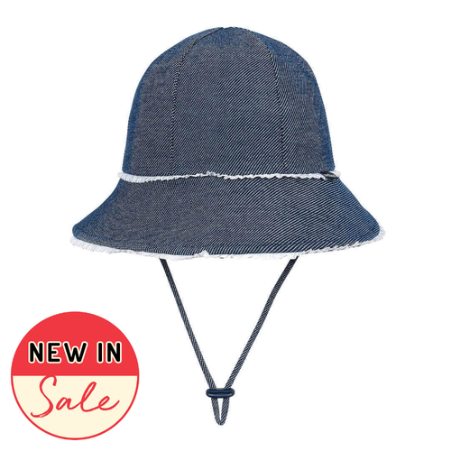 Toddler Bucket Hat - Denim Ruffle Trim