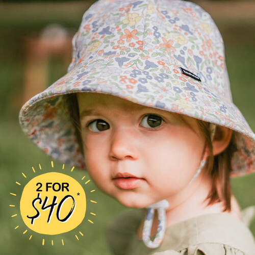 Bedhead Hats - Girls Baby Bucket Sun Hat with Strap - Shop Online