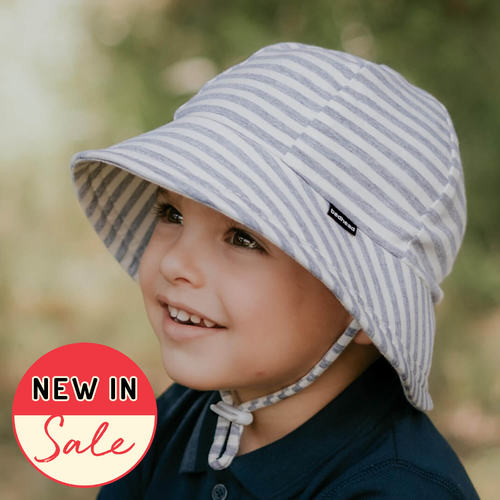 Toddler Bucket Sun Hat - Grey Stripe