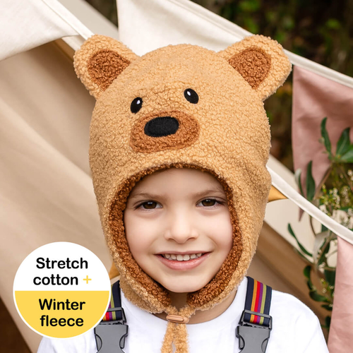 Teddy Snuggle Winter Beanie - Brown