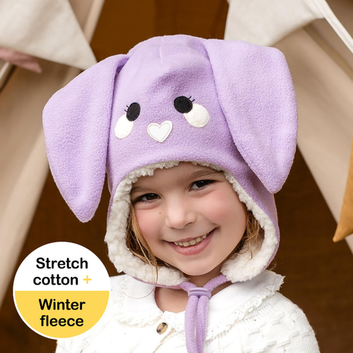 Bunny Fleecy Winter Beanie - Lilac