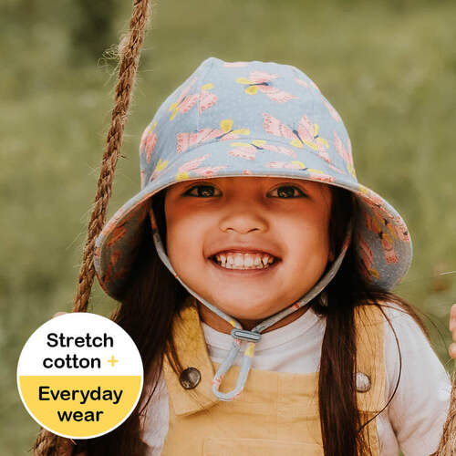 Ponytail Bucket Sun Hat - Butterfly