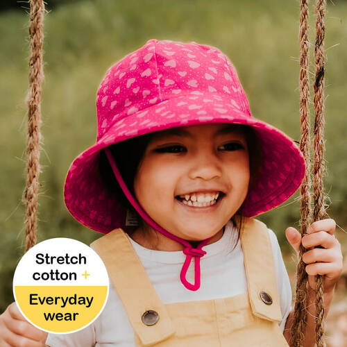 Ponytail Bucket Sun Hat - Hearts