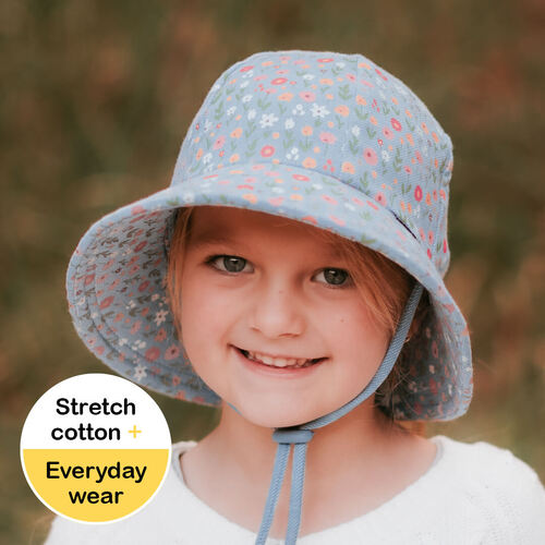 Kids Ponytail Bucket Sun Hat - Bloom