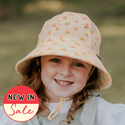 Ponytail Bucket Sun Hat - Butterfly