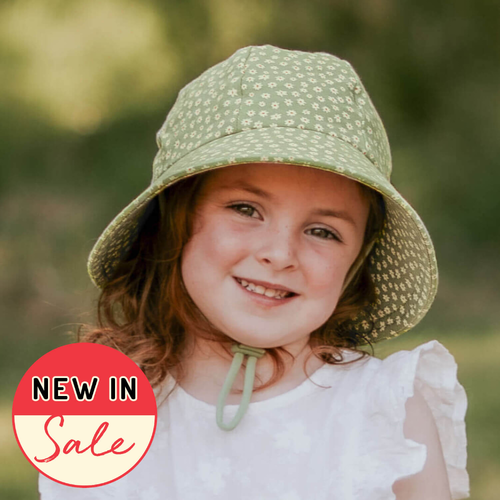 Ponytail Bucket Sun Hat - Floral Grace