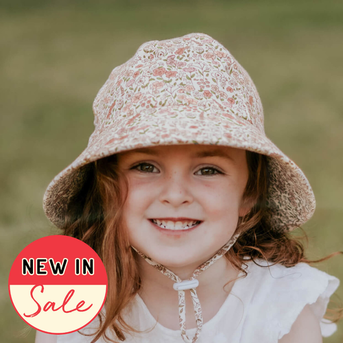 Ponytail Bucket Sun Hat - Floral Savanna