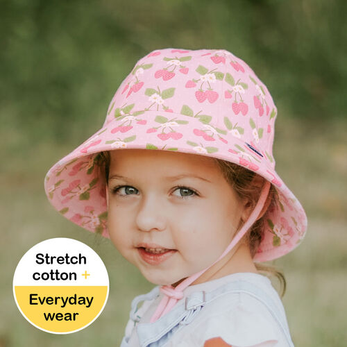 Ponytail Bucket Sun Hat - Strawberry