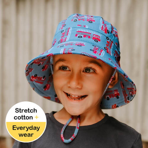 Kids Bucket Sun Hat - Fire Truck