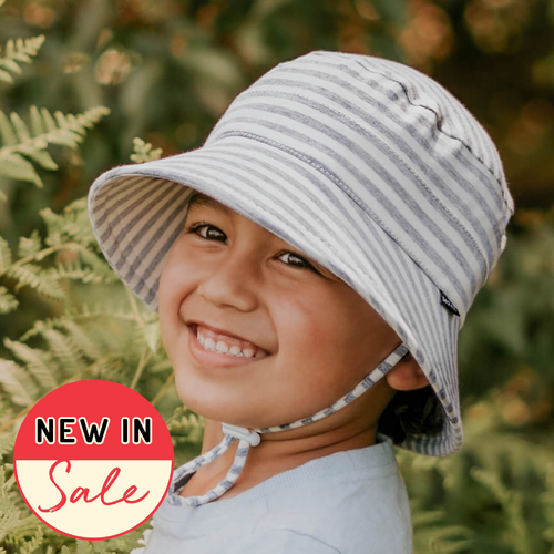 Classic Bucket Sun Hat - Grey Stripe