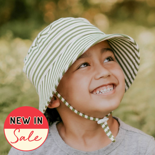 Classic Bucket Sun Hat - Khaki Stripe