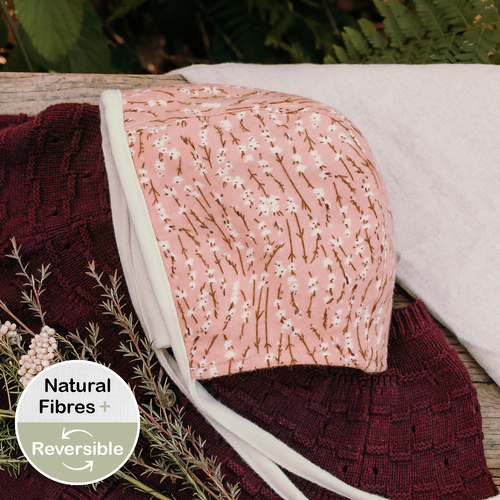 Reversible Sun Bonnet - Emma / Ivory