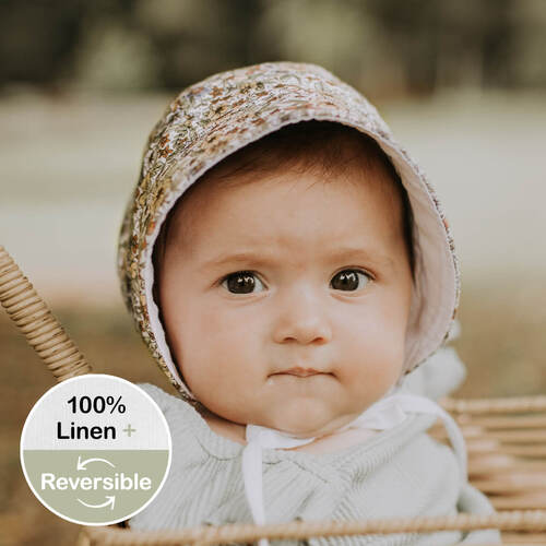 Reversible Sun Bonnet - Winnie / Blanc
