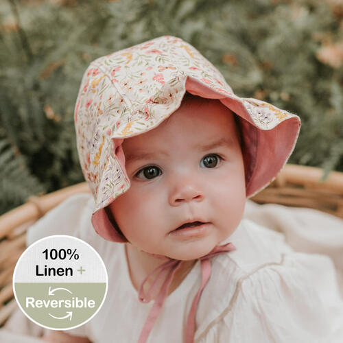  'Searcher' Ruffle Bonnet - Paris / Rosa