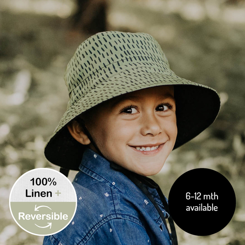 Kids Reversible Sun Hat - Billie / Ebony