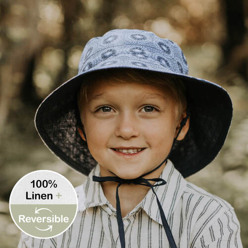 Kids Reversible Sun Hat - Norman / Indigo