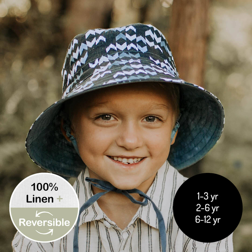 Kids Reversible Sun Hat - Scout / Steele