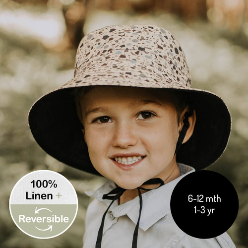 Kids Reversible Sun Hat - Terrazzo / Ebony