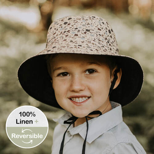 Kids Reversible Sun Hat - Terrazzo / Ebony