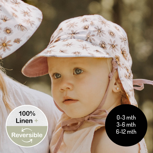  Reversible Baby Flap Sun Hat - Paige / Rosa