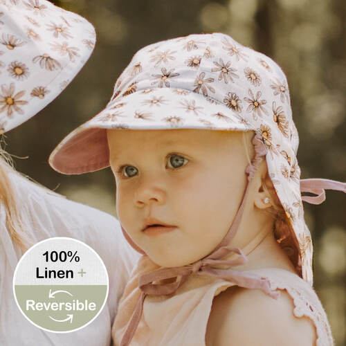  Reversible Baby Flap Sun Hat - Paige / Rosa