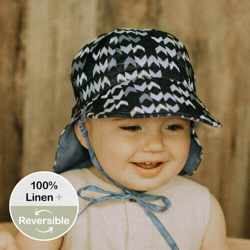 Reversible Baby Flap Sun Hat - Scout / Steele
