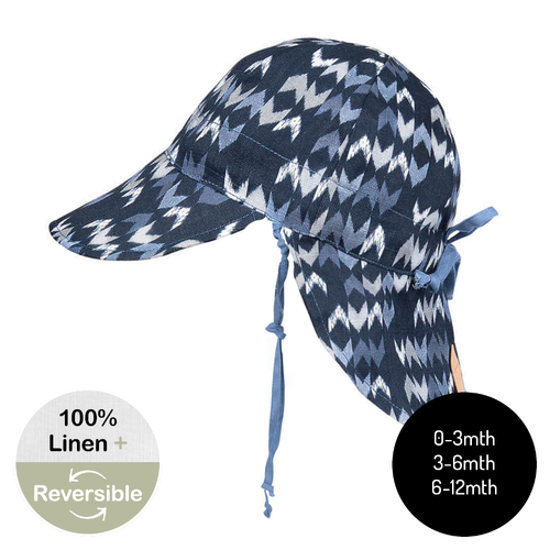 Reversible Baby Flap Sun Hat - Scout / Steele