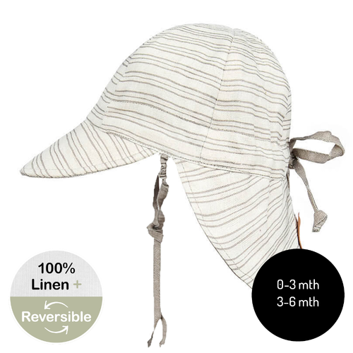  'Lounger' Baby  Reversible Flap Sun Hat - Leo / Moss