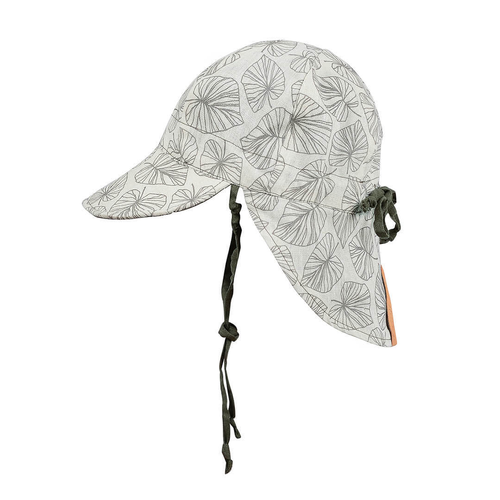  'Lounger' Baby Reversible Flap Sun Hat - Leaf / Moss
