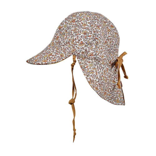  'Lounger' Baby Reversible Flap Sun Hat - Mary / Maize