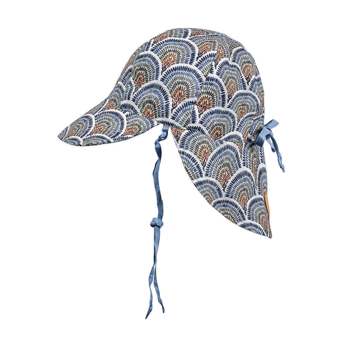  'Lounger' Baby Reversible Flap Sun Hat - Sydney / Steele
