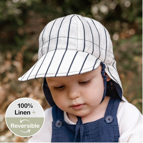 'Lounger' Flap Sun Hat - Alex / Indigo