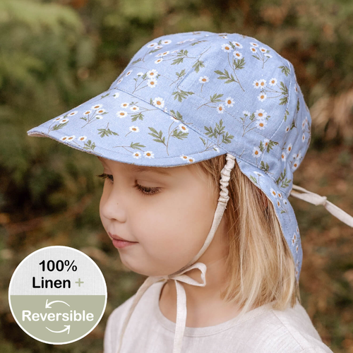 'Lounger' Flap Sun Hat - Daisy / Flax