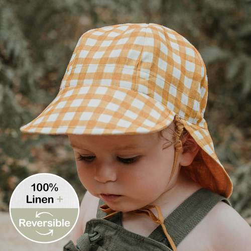 'Lounger' Flap Sun Hat - Marley / Maize