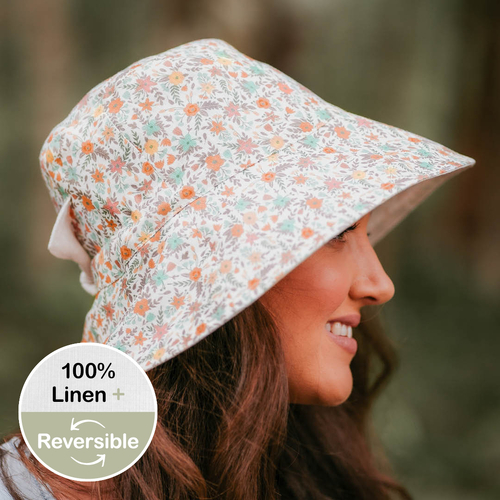  'Vacationer' Reversible Ladies Sun Hat - Faith / Flax