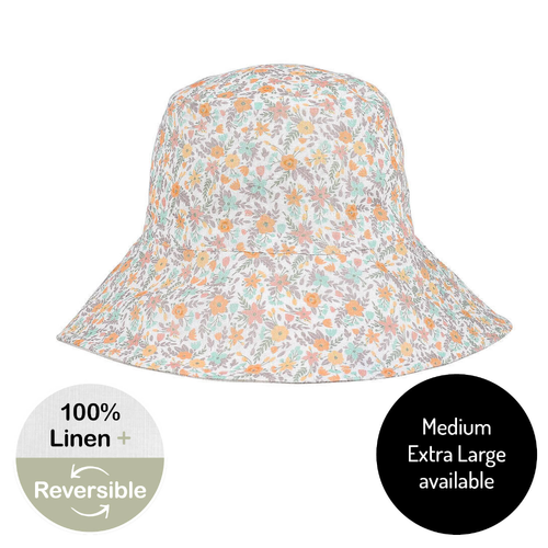  'Vacationer' Reversible Ladies Sun Hat - Faith / Flax