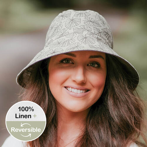  'Vacationer' Reversible Ladies Sun Hat - Leaf / Moss