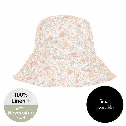  'Vacationer' Reversible Ladies Sun Hat - Wildflower / Blanc