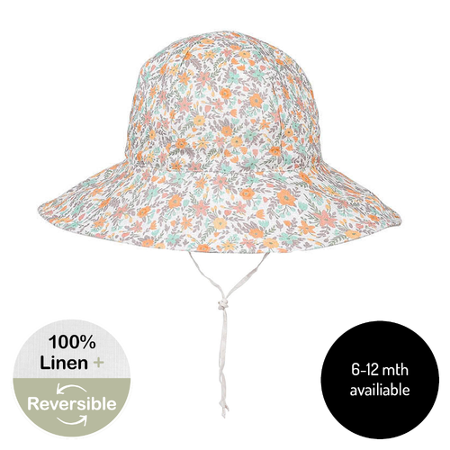  'Wanderer' Girls Panelled Bucket Sun Hat - Faith / Flax
