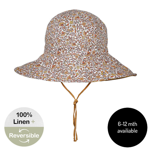  'Wanderer' Girls Panelled Bucket Sun Hat - Mary / Maize