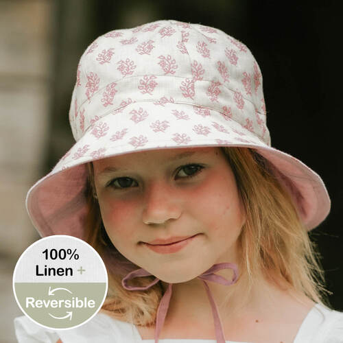 'Wanderer' Girls Panelled Bucket Sun Hat - Pippa / Rosa