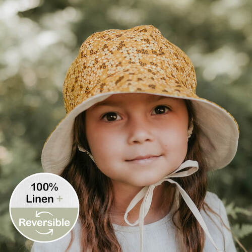  'Wanderer' Panelled Bucket Sun Hat - Farah / Flax