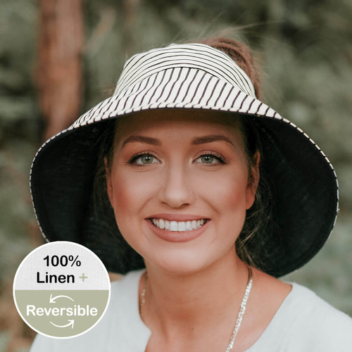  'Voyager' Ladies Wide Brimmed Sun Visor  - Bobbie / Ebony