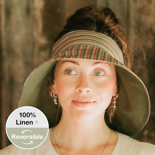  'Voyager' Ladies Wide-Brimmed Visor Sun Hat - Gwen / Moss