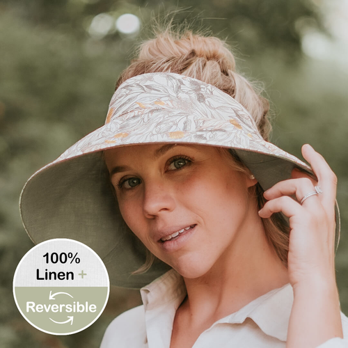  'Voyager' Ladies Wide Brimmed Sun Visor - Mallee / Moss