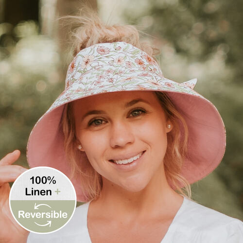  'Voyager' Ladies Wide-Brimmed Sun Visor - Poppy / Rosa