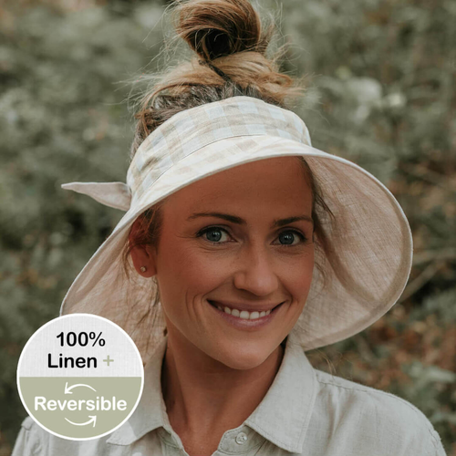  'Voyager' Ladies Wide Brimmed Sun Visor - Flynn / Flax