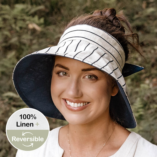 'Voyager' Wide Brimmed Sun Visor - Alex / Indigo