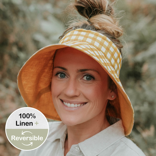 'Voyager' Wide Brimmed Sun Visor - Marley / Maize