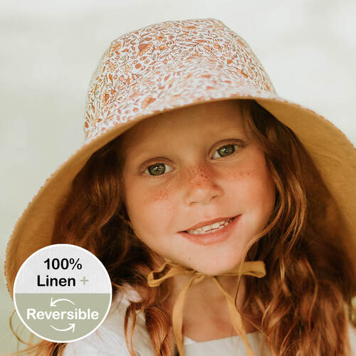  'Sightseer'  Girls Wide-Brimmed Sun Bonnet -Mary / Maize